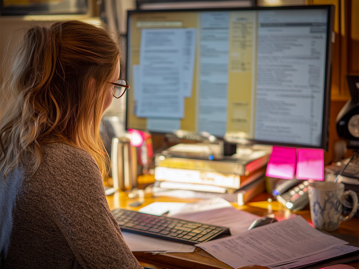 Customer preparing auto financing documents and pay stubs